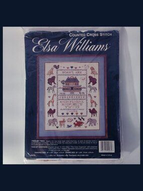 Elsa Williams 02079 "Two By Two" Noah's Ark Sampler Counted Cross Stitch 16"x20"